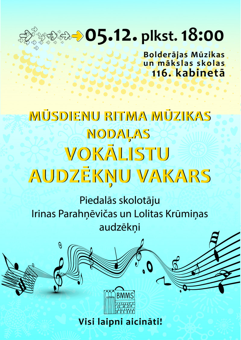 Mūsdienu ritma mūzikas nodaļas vokālistu audzēkņu vakars