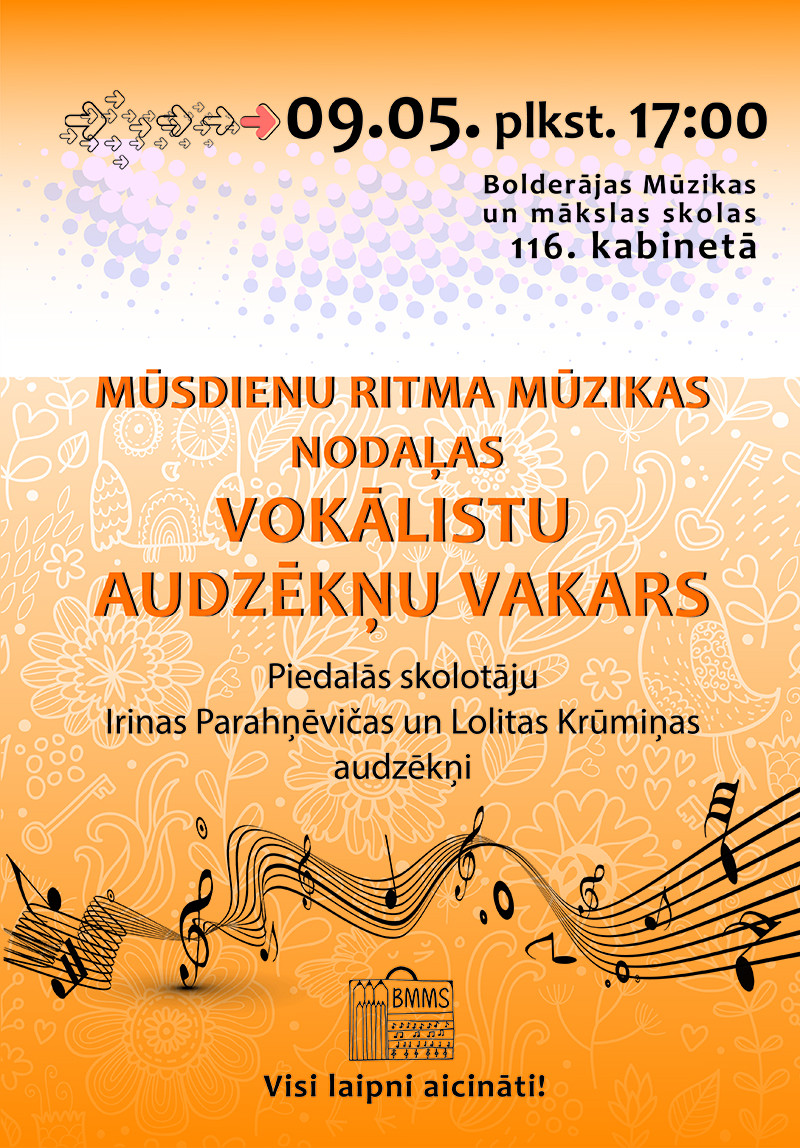 Mūsdienu ritma mūzikas nodaļas vokālistu audzēkņu vakars
