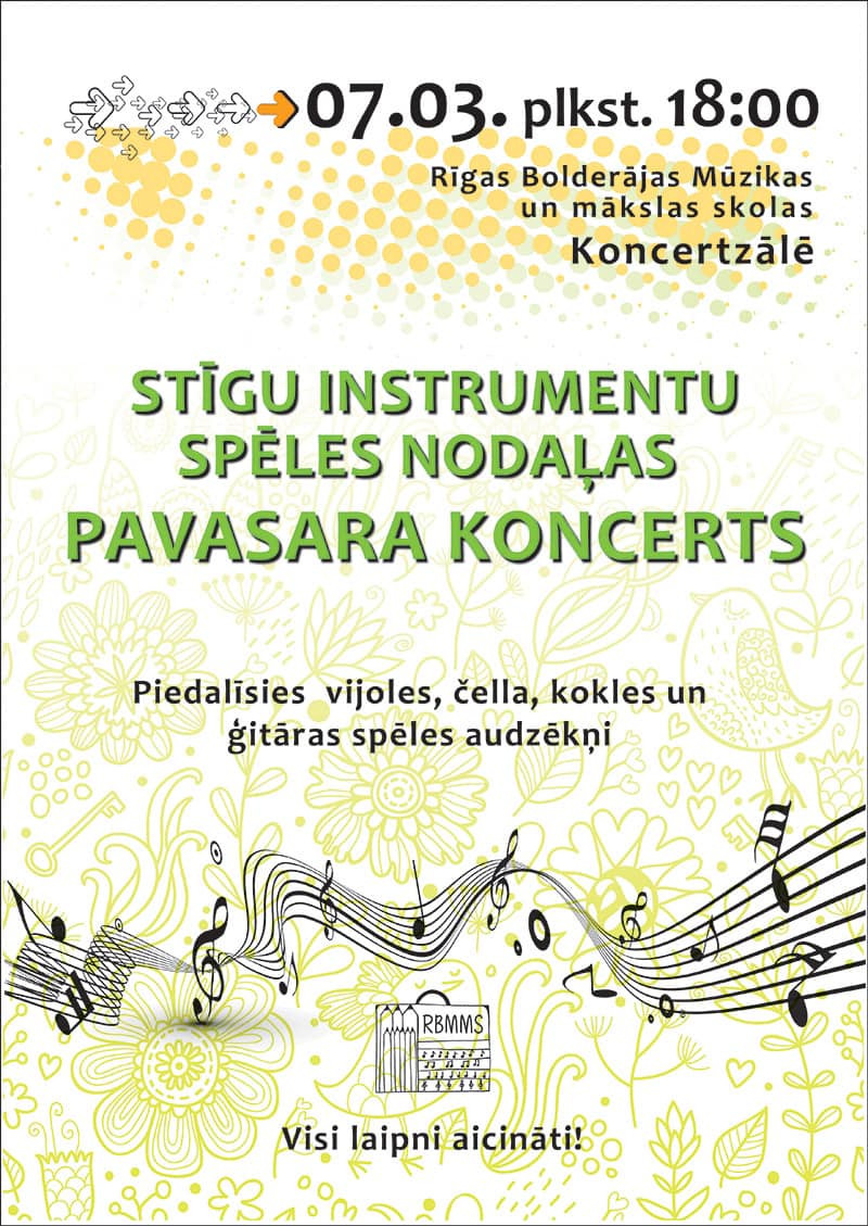 Stīgu instrumentu spēles nodaļas PAVASARA KONCERTS